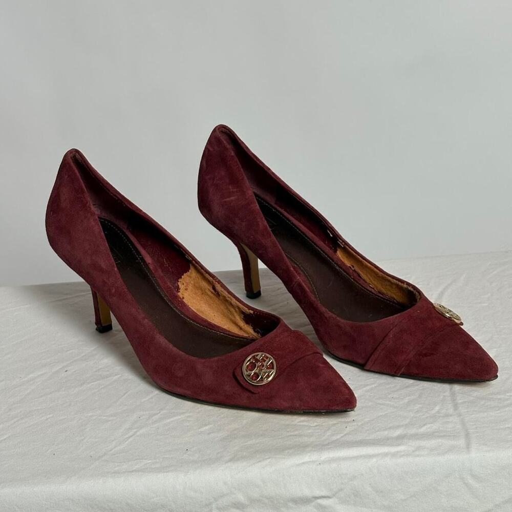 Vintage Coach Zelda Suede Burgundy Heels | 8.5